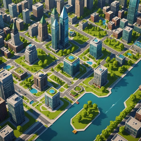 Comment un jeu de construction de ville peut-il intégrer des leçons sur l'importance des espaces verts?